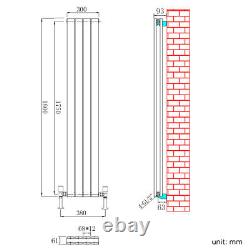 Vertical Radiator Grey Anthracite Flat Panel Oval Column Central Heating Rads