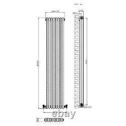 Vertical Radiator Traditional 2 Column Raw Metal Iron Style 1800 x 380mm