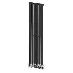 Vertical Single Flat Panel Designer Radiator 1800 x 452mm Black 6 Tubes