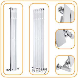 Vertical Slim Panel Chrome Column Designer Radiator Modern Central Heating