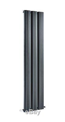 Vertical Tall Designer Central Heating Radiator 1800 x 470 Black Anthracite