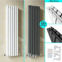 Vertical Tall Upright Oval Column Panel Radiator with Valves Central Heating