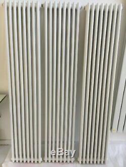 Vertical Traditional Radiator Column Central Heating White x 3 with Rad stats