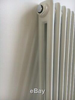 Vertical Traditional Radiator Column Central Heating White x 3 with Rad stats