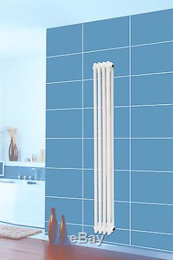 Vertical Traditional Radiator Vintage Cast Iron Bathroom Central Heating White