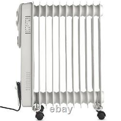 VonHaus Oil Filled Radiator 2500W 11 Fin Portable Electric Heater with Timer