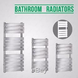 White/Chrome Flat Panel Towel Rail Radiator Bathroom Central Heated