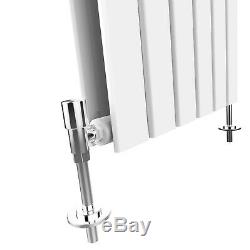 White Designer Central Heating Radiator Horizontal Flat Panel Double 600x1596 mm