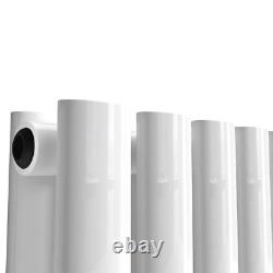 White Designer Double Panel Radiator Horizontal Oval Column Rads 600 x1180mm