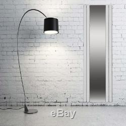 White Designer Flat Tube Central Heating Radiator with Mirror 1800mm high
