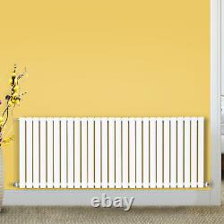 White Designer Oval Column Radiator Horizontal Single 600x1593mm Central Heating