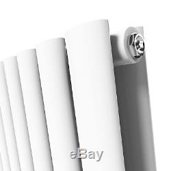 White Double Flat Panel Vertical Heating Rails 1800 x 480mm Radiator Central