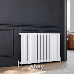 White Flat Panel Radiator 600 mm Horizontal Central Heating Rad Double Single