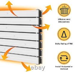 White Horizontal Radiator Flat Panel Heater Central Heating Rad 612x1200mm