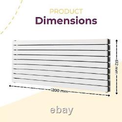 White Horizontal Radiator Flat Panel Heater Central Heating Rad 612x1200mm