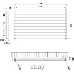 White Horizontal Radiator Flat Panel Heater Central Heating Rad 612x1200mm