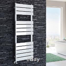White Modern Bathroom Central Heated Towel Rails Vertical Flat Panel Radiators