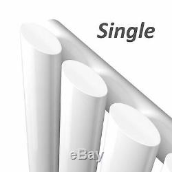 White Oval Column Designer Radiator Elegant Vertical Horizontal Central Heating
