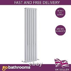 White Oval Panel Radiator Tall Designer Vertical Central Heating Rad 1800x380mm