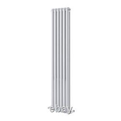 White Oval Panel Radiator Tall Designer Vertical Central Heating Rad 1800x380mm