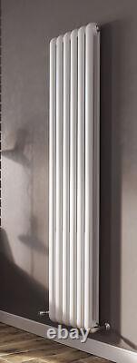 White Oval Panel Radiator Tall Designer Vertical Central Heating Rad 1800x380mm