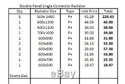 White Single Double Convector Central Heating Boiler Radiators Wholesale Job Lot