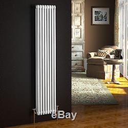 White Vertical Colosseum Radiators Traditional Bathroom Central Heating Rads