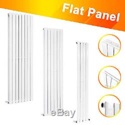 White Vertical Flat Panel Column Designer Tall Upright Central Heating Radiator
