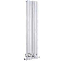 White Vertical Oval Column Designer Double Radiator 1780 x 354mm Central Heating