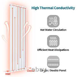 White Vertical Radiator 1800 x 452 Flat Panel Single Central Heating Tall Rads