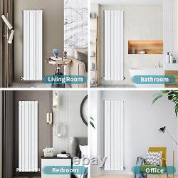 White Vertical Radiator 1800 x 452 Flat Panel Single Central Heating Tall Rads