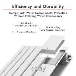 White Vertical Radiator Single 1800 x 452 Flat Panel Tall Rads Central Heating