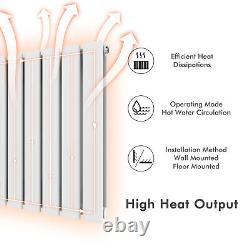 White Vertical Radiator Single 1800 x 452 Flat Panel Tall Rads Central Heating