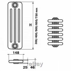 Windsor 4 Column Horizontal Central Heating Radiator 500mm x 578mm 12 Section