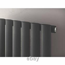 XIMAX Fortuna Designer Oval Radiator (H)1800 x (W)526mm Anthracite-COLLECTION